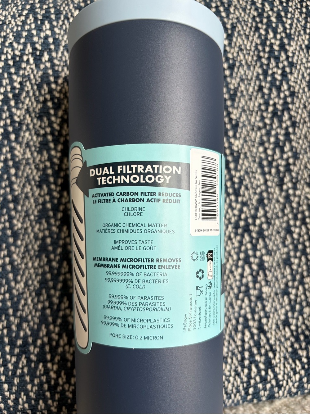 LifeStraw 18oz Go Series Water Filter Tumbler~ Color Aegean Sea - Picture 6 of 9